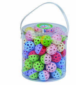 Pet toy ball in bucket 