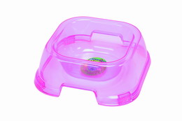 Transparent plastic pet bowl - Square(S) for dogs and cats 