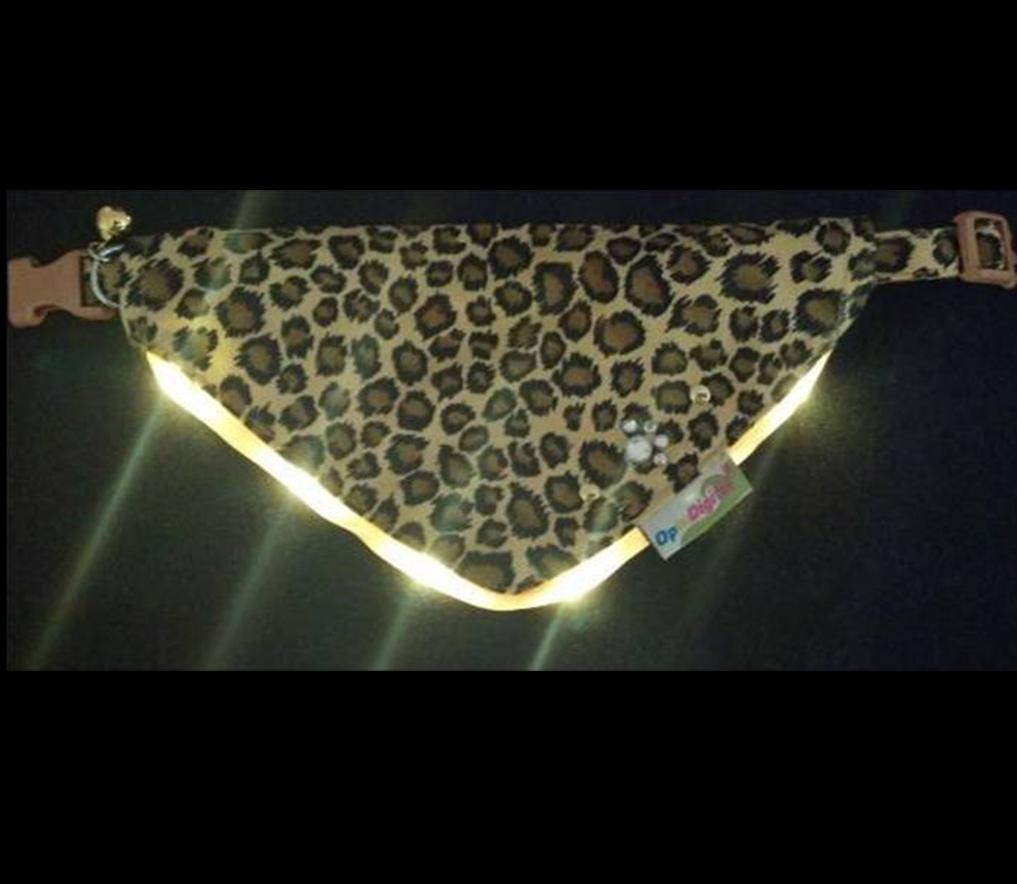 LED Flashing Bandanna -Leopard