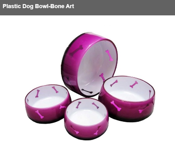 Plastic Dog Bowl-Bone Art