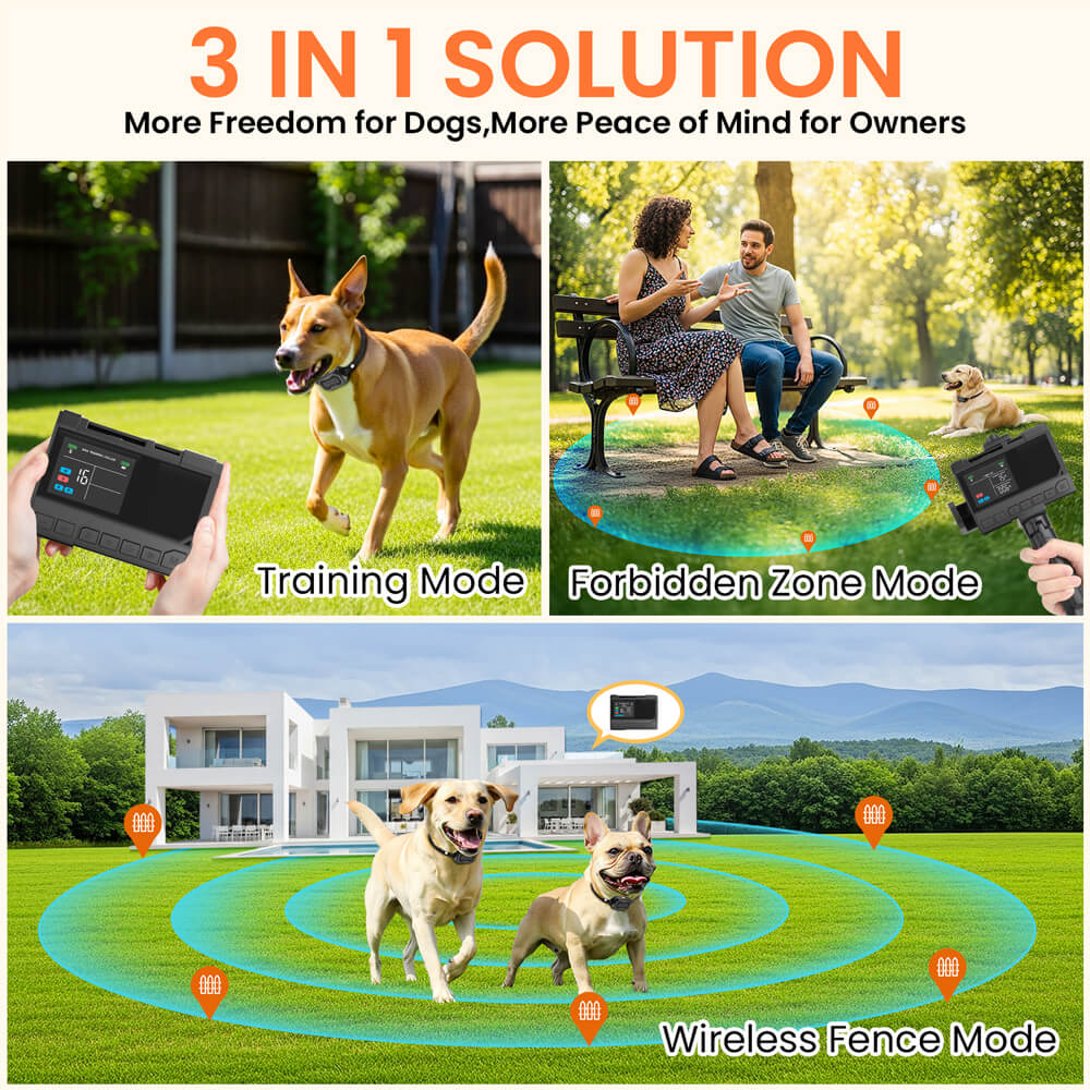 TIZE 3-in-1 Smart Dog Training & Containment System Powered by UWB Tech TZ-F383