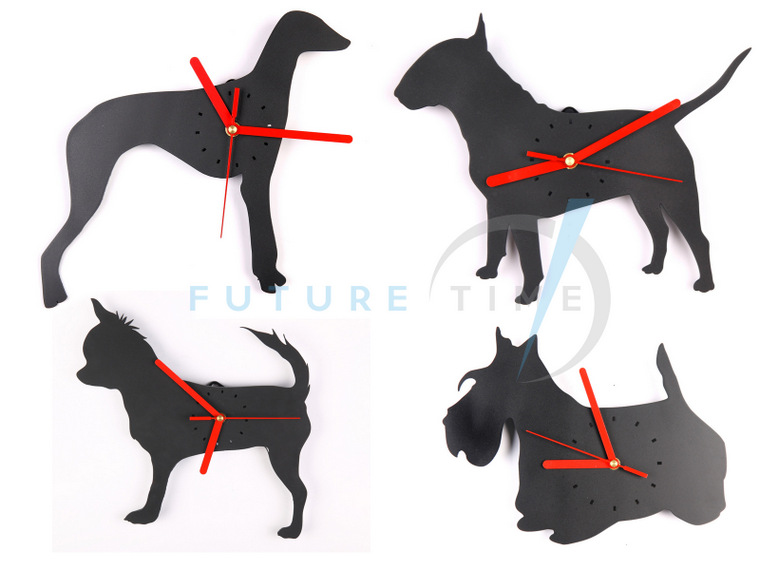 Wall clock with dog motive - Greyhound, Bullterier (Made in Poland, Europe)