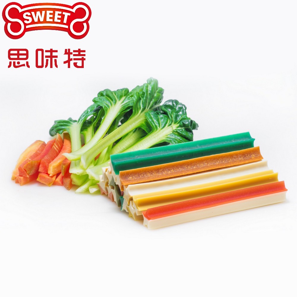2-Colored Star Sticks Healthy Vegetable Treat  For Dental Care