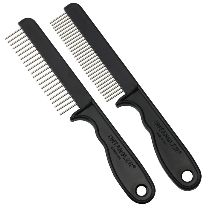 Super Groom Pet Comb Set with Rotating Teeth - demats with less pulling and pain