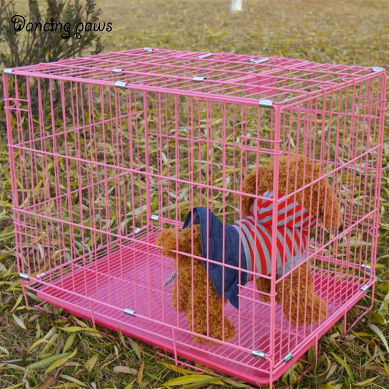 New 2019 animal pet cage dog cat cage pink blue black 3 colors size M 76*46*53