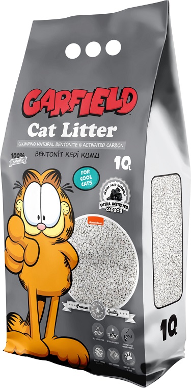 GARFIELD CLUMPING BENTONITE CAT LITTER -ACTIVATED CARBON 10L