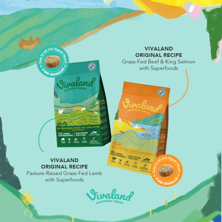 Vivaland Original Recipe Complete Dry Dog Food - Pasture-Raised Grass-Fed Lamb with Superfoods | Vivaland Original Recipe Complete Dry Dog Food - Grass-Fed Beef & King Salmon with Superfoods