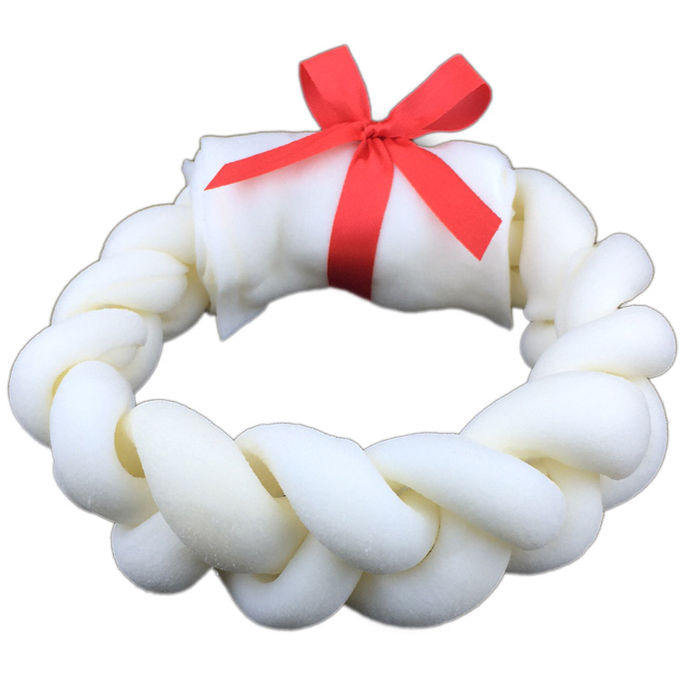 White rawhide wreath braided 5-6, 140-160G